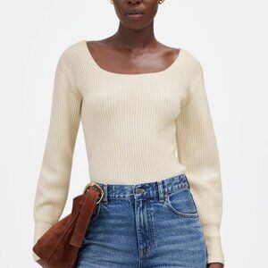 Madewell SoftWool Square-Neck Pullover Sweater Size XL